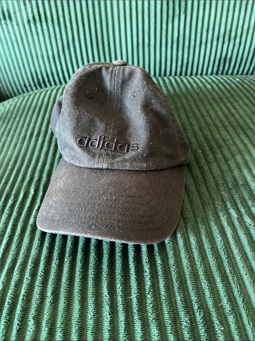 adidas Black Curved-Brim Logo Strapback Hat